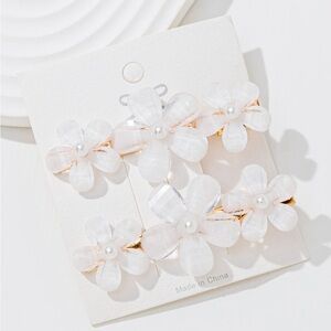 2pcs Women Flower Decor Hair Clip Boho